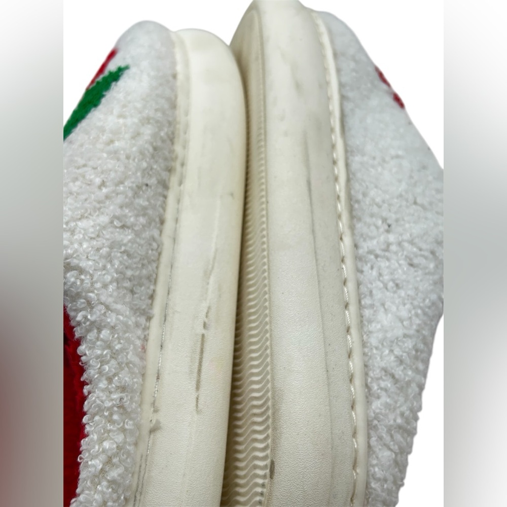 Juicy Couture White Plush Cherry Slip-On Slippers with Red Lining - Picture 7 of 8